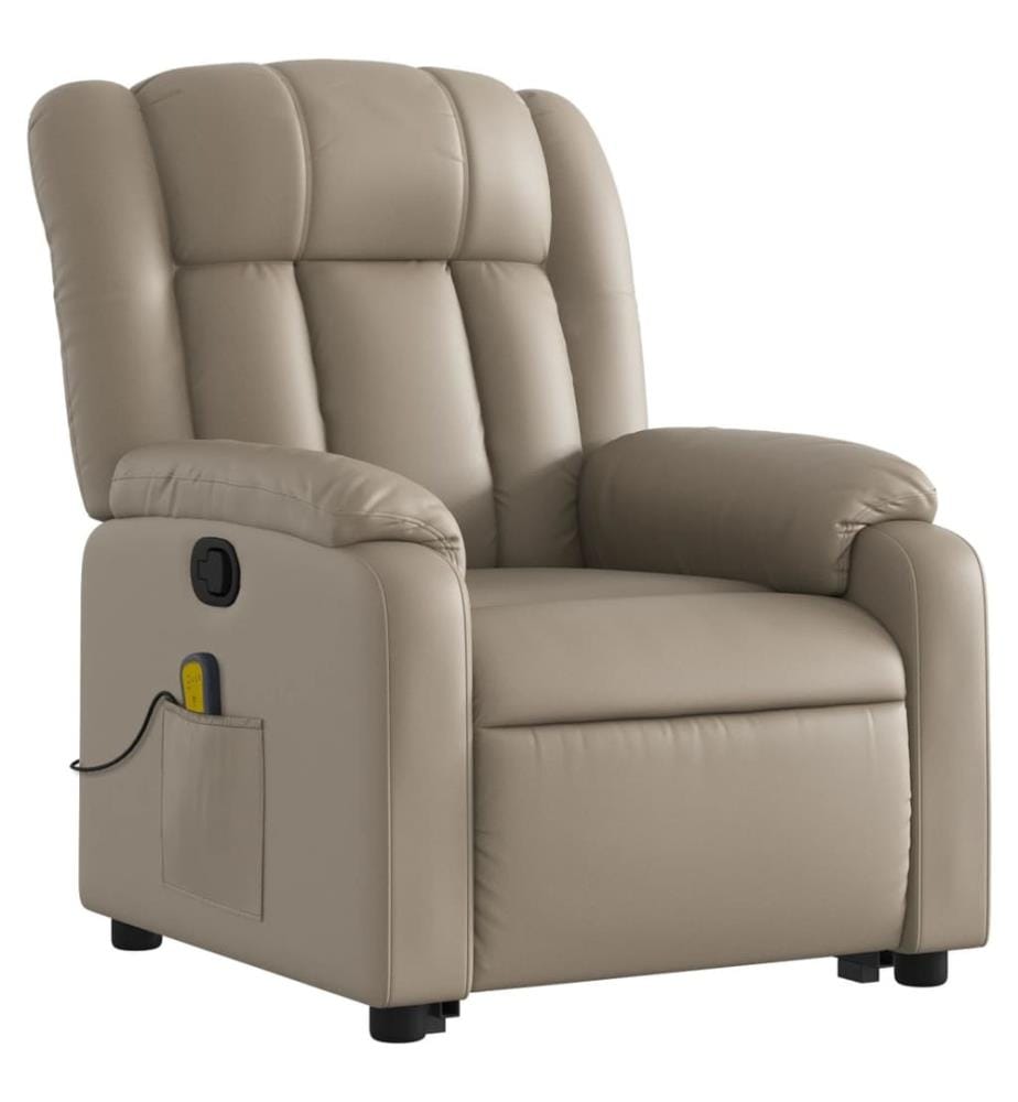Massagesessel mit Aufstehhilfe Cappuccino-Braun Kunstleder