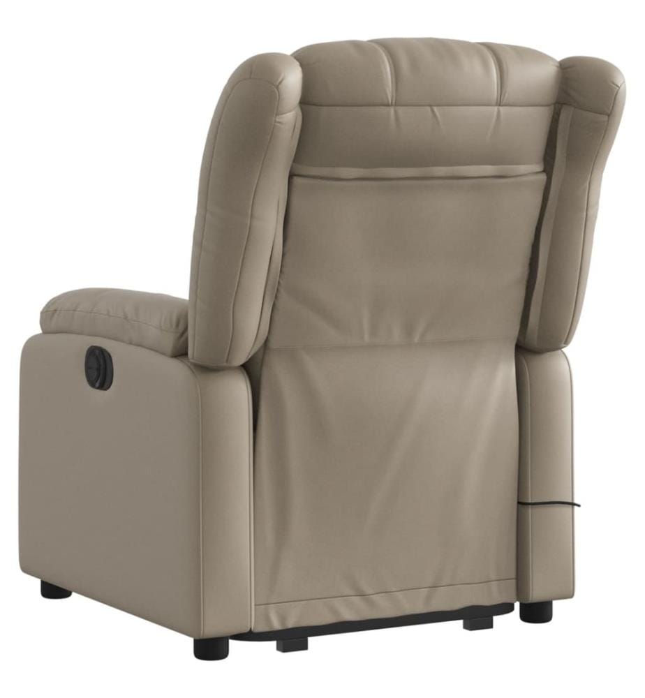 Massagesessel mit Aufstehhilfe Cappuccino-Braun Kunstleder