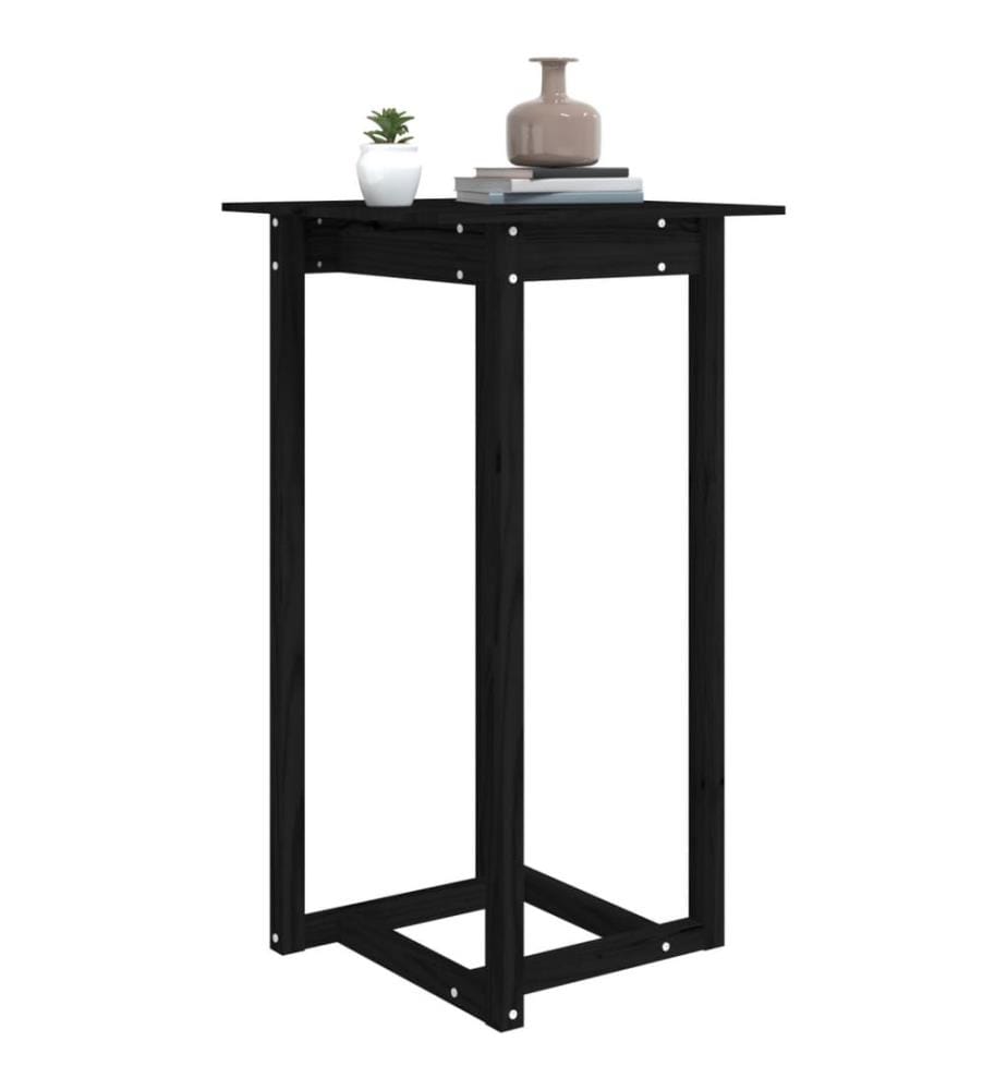 Bartisch Schwarz 60x60x110 cm Massivholz Kiefer
