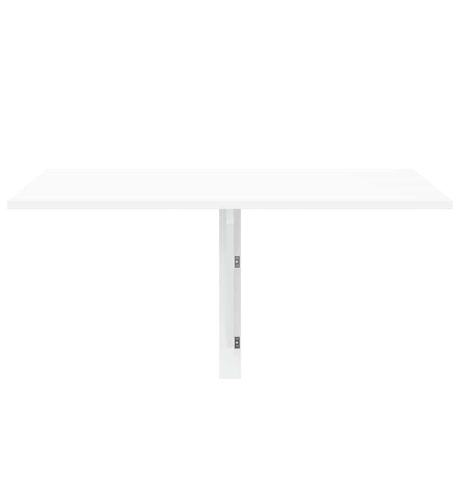 Table murale pliable Blanc brillant 100x60x56cm Bois ingénierie