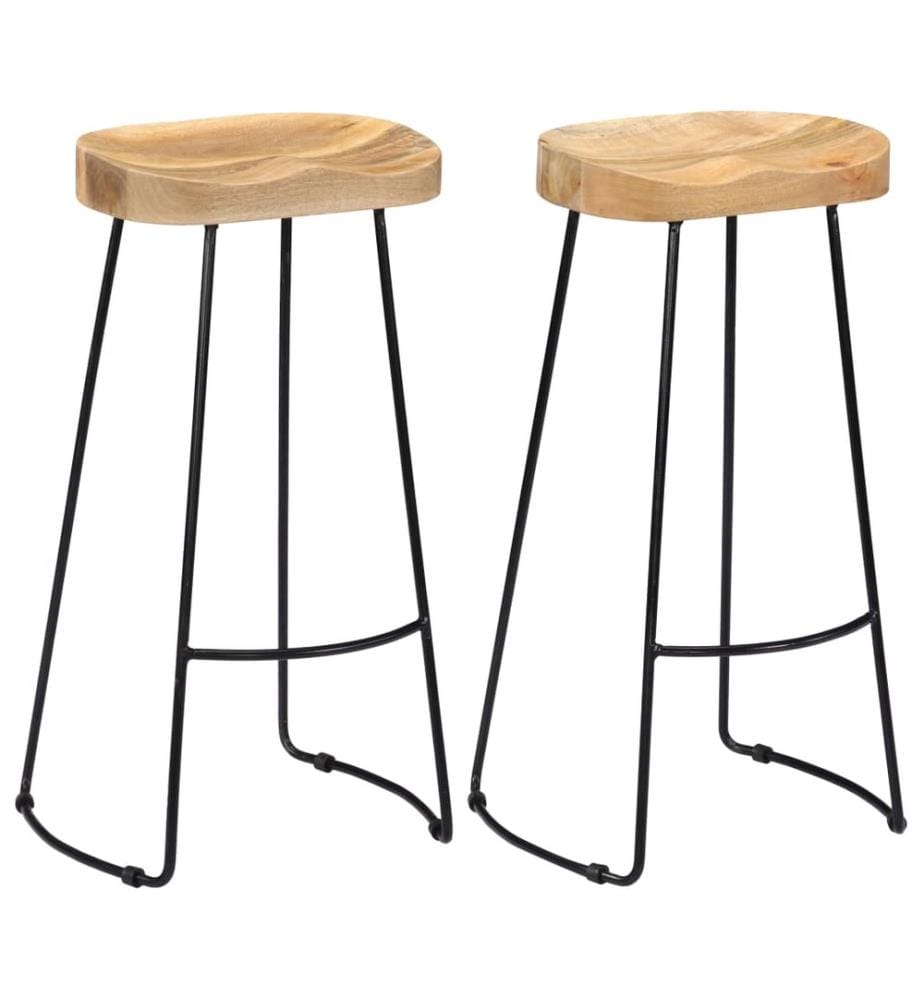 Gavin Barhocker 2 Stk. Massivholz Mango