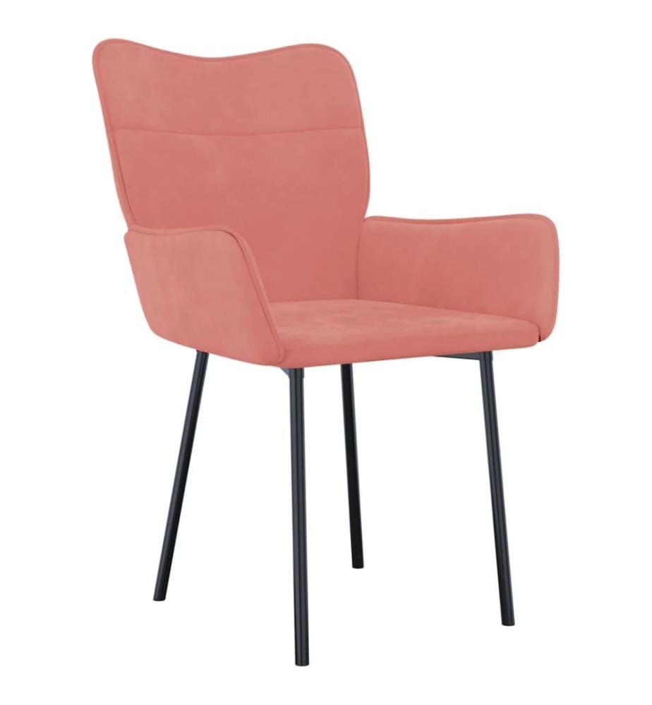 Esszimmerstühle 2 Stk. Rosa Samt