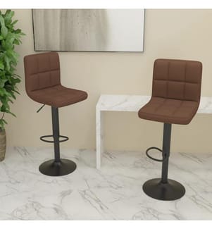 Barhocker 2 Stk. Braun Stoff