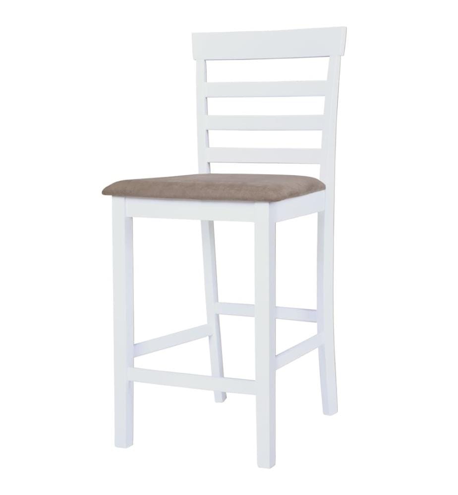 Barhocker 2 Stk. Weiss Stoff