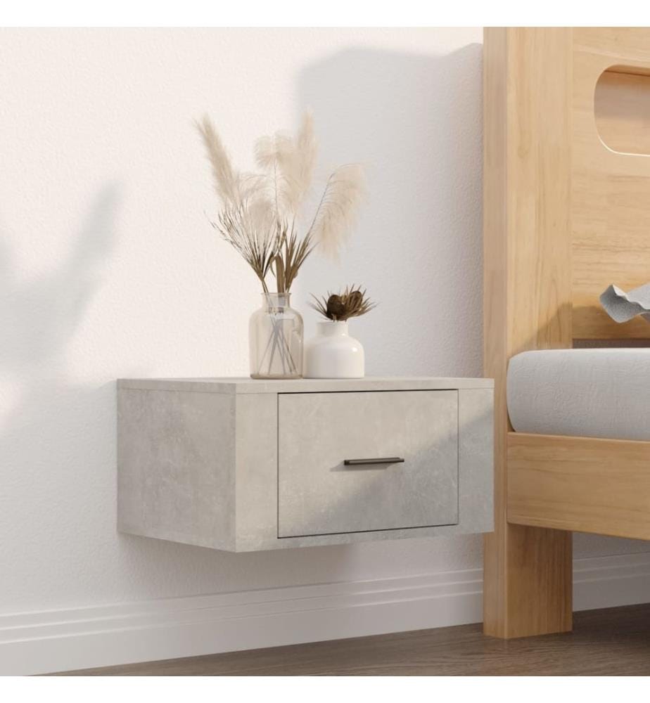 Tables de chevet murales 2 pcs Gris béton 50x36x25 cm