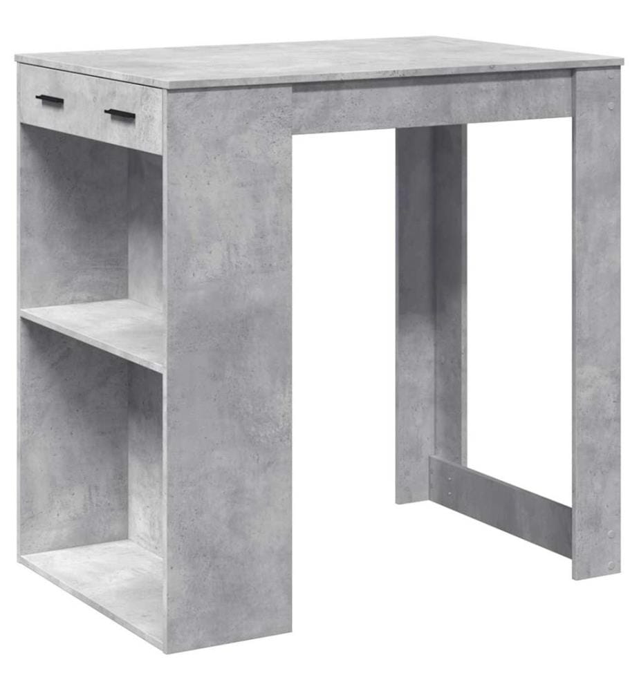 Table de bar gris béton 102x70x103,5 cm bois d'ingénierie