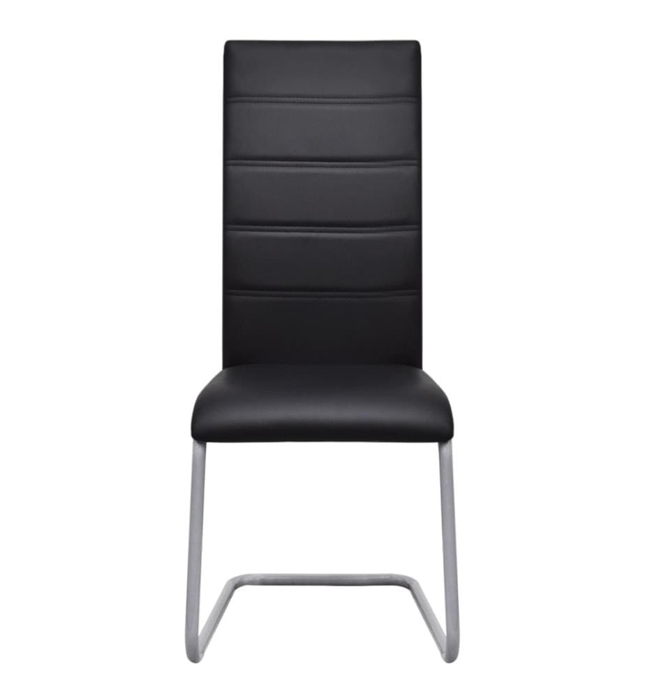 Freischwinger 2 Stk. Schwarz Kunstleder
