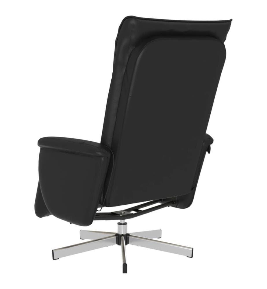 Massagesessel mit Fussteil Schwarz Kunstleder