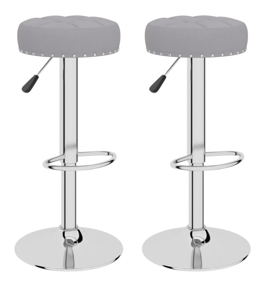 Barhocker 2 Stk. Grau Stoff