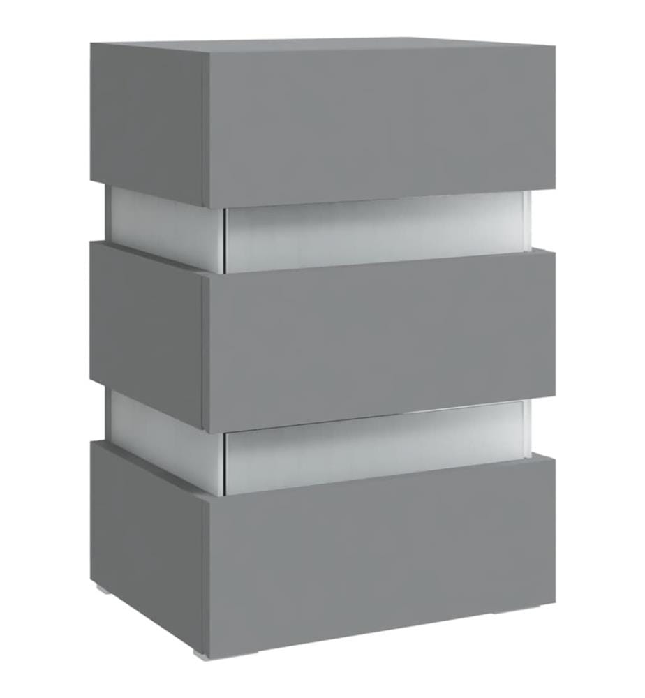 LED-Nachttisch Grau 45x35x67 cm Holzwerkstoff