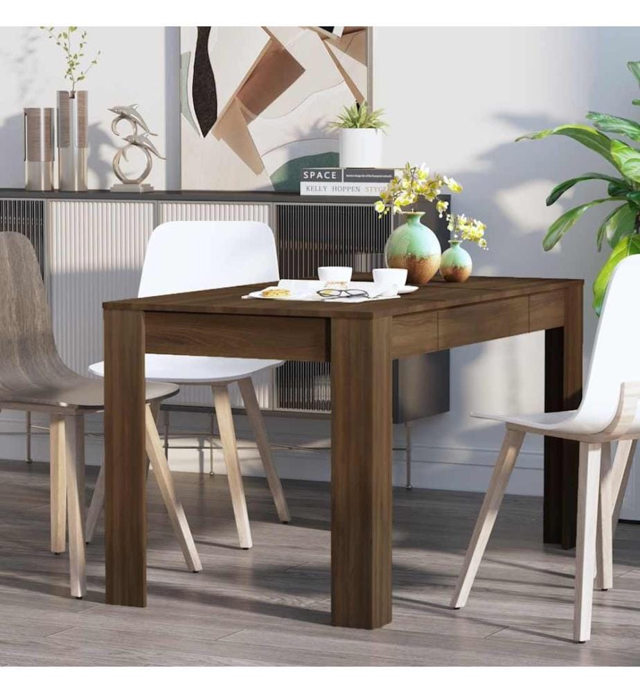 Table à dîner Chêne marron 140x74,5x76 cm Bois d'ingénierie