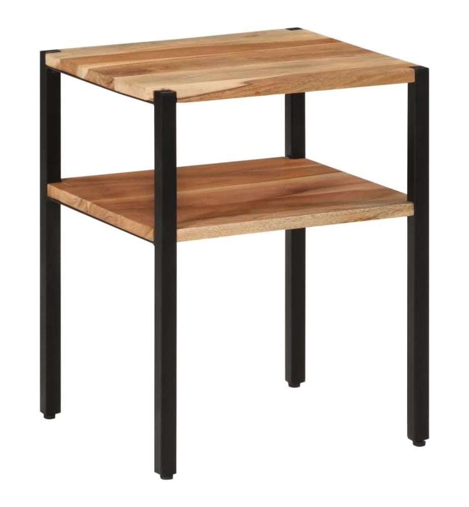 Table d'appoint 35x35x45 cm bois massif d'acacia et fer
