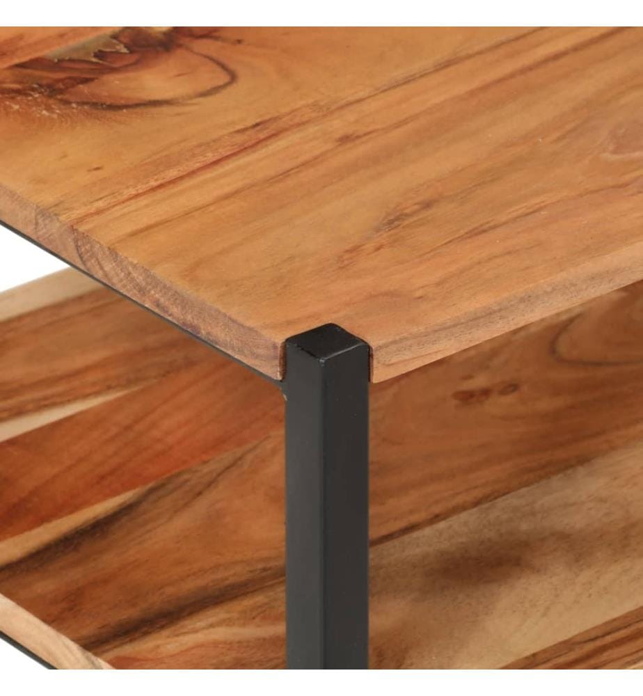 Table d'appoint 35x35x45 cm bois massif d'acacia et fer