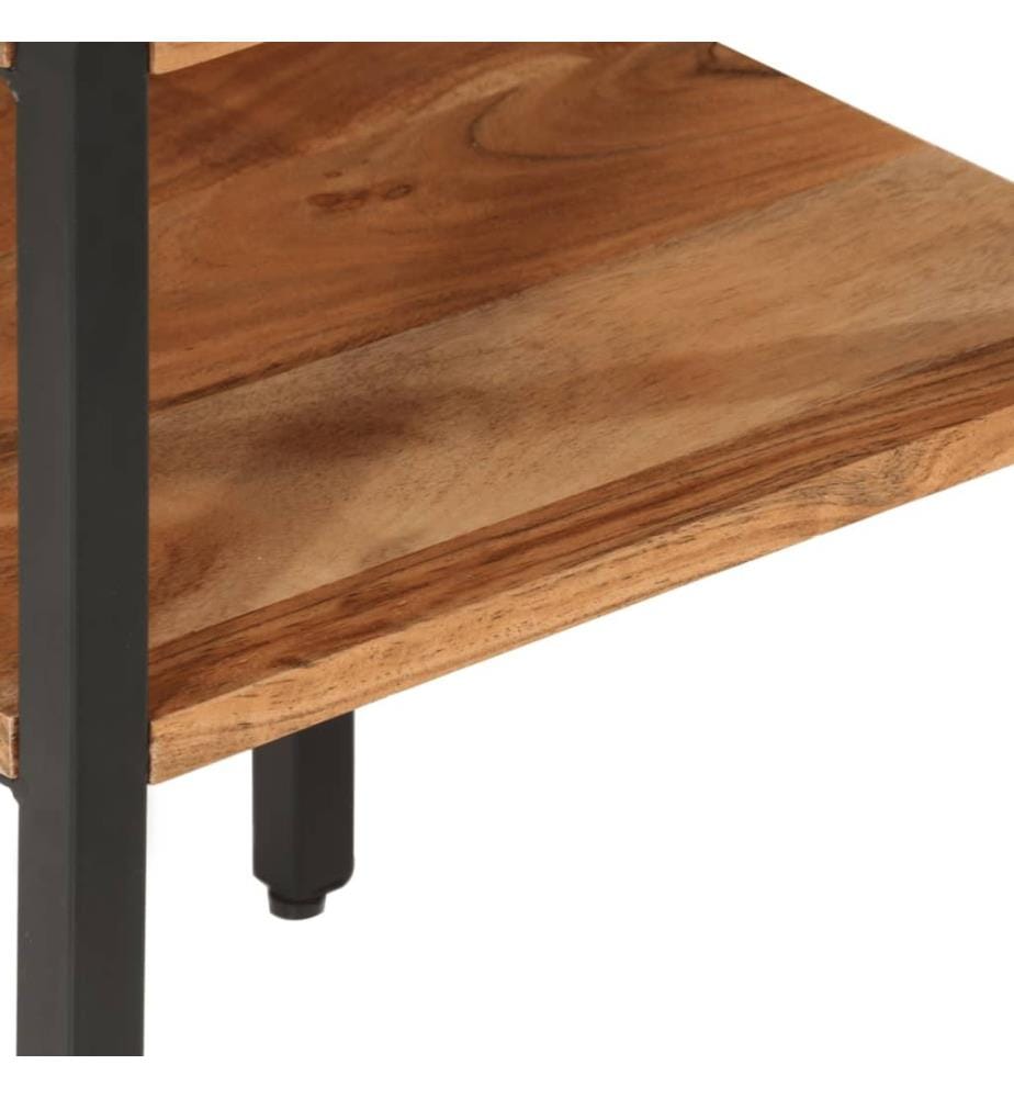 Table d'appoint 35x35x45 cm bois massif d'acacia et fer