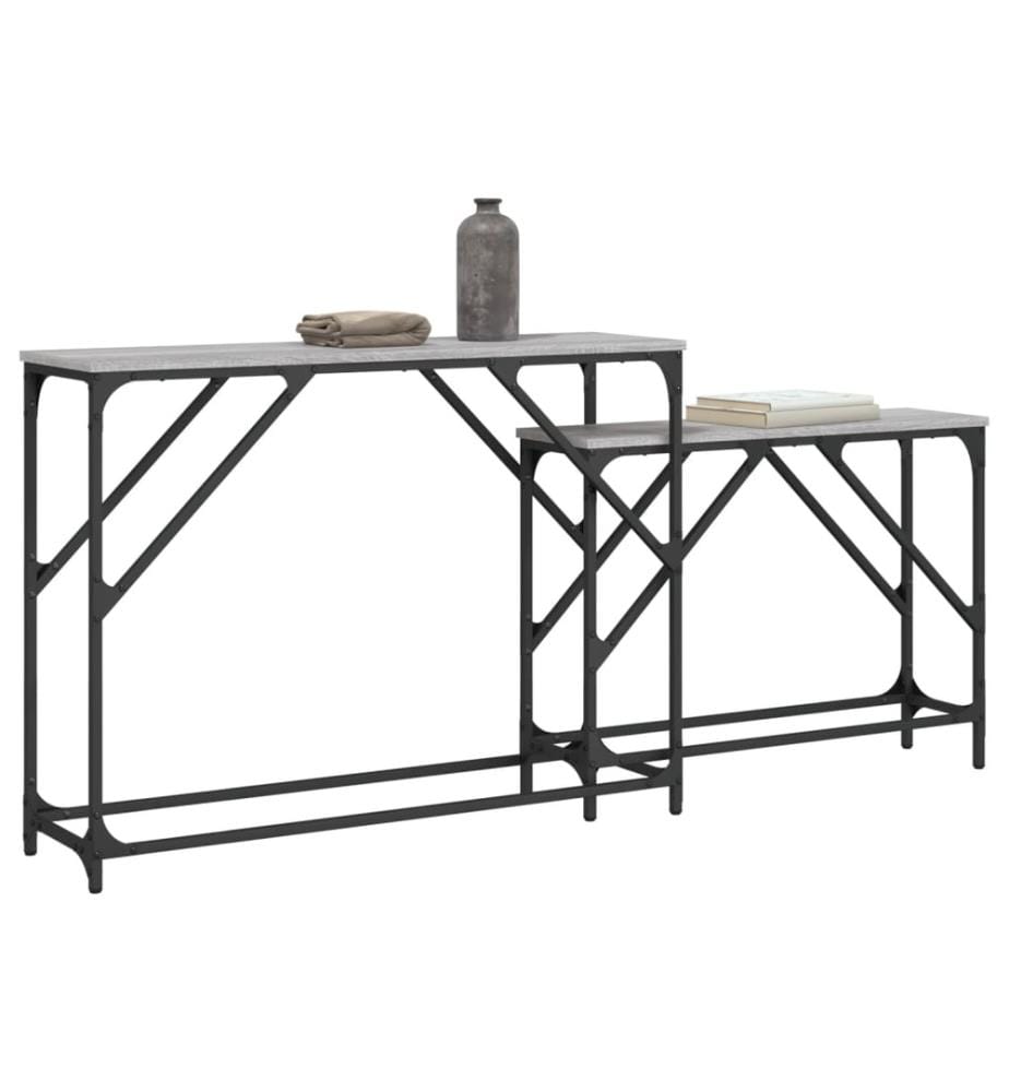 Tables console gigognes 2 pcs sonoma gris bois d'ingénierie
