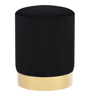 Hocker Schwarz und Golden Samt 28 x 36 cm