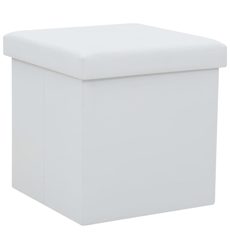 Hocker mit Stauraum 2 Stk. Weiss Kunstleder