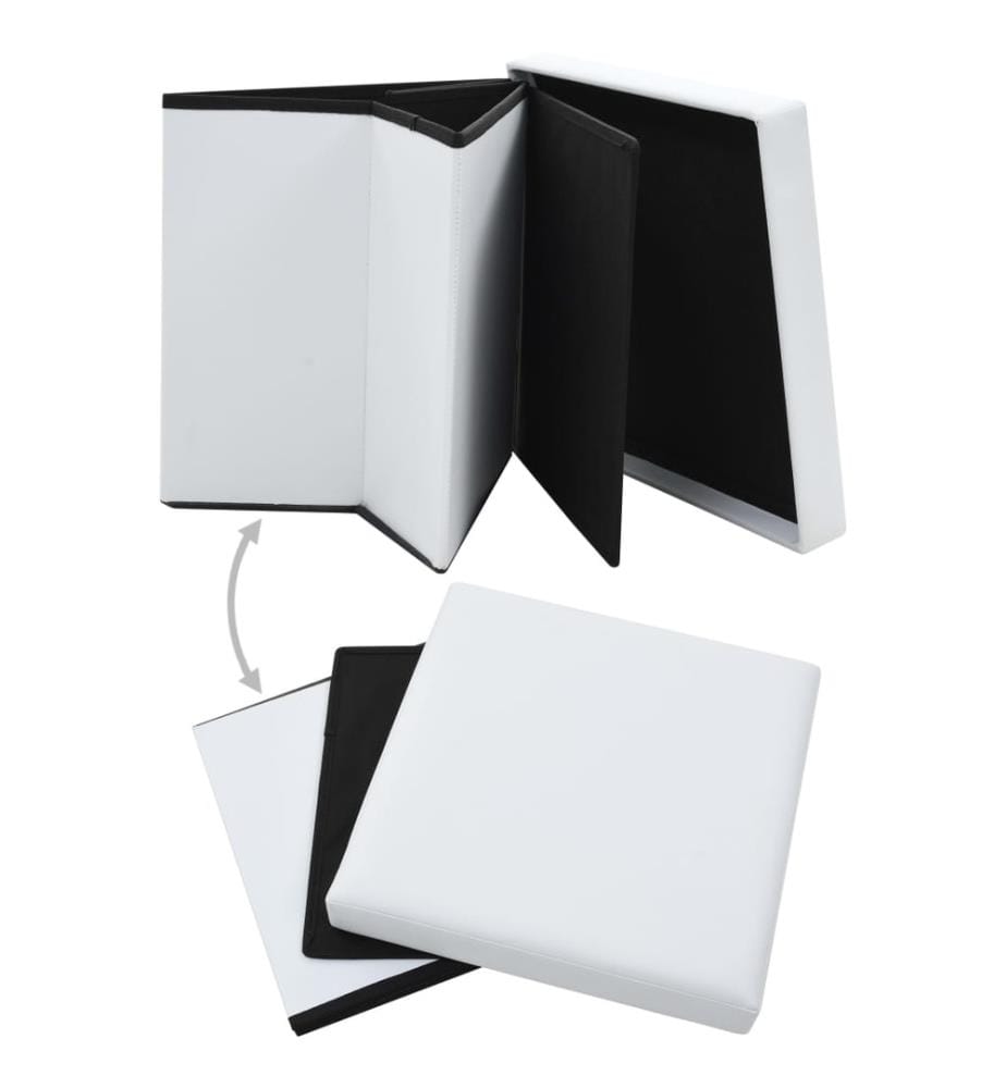 Hocker mit Stauraum 2 Stk. Weiss Kunstleder