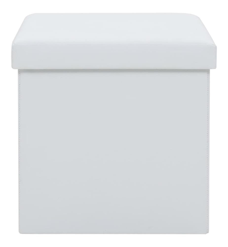 Hocker mit Stauraum 2 Stk. Weiss Kunstleder