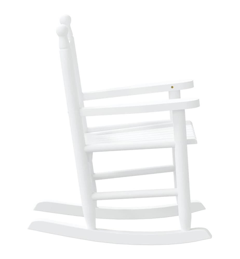 Chaise à bascule enfants blanc bois de peuplier massif