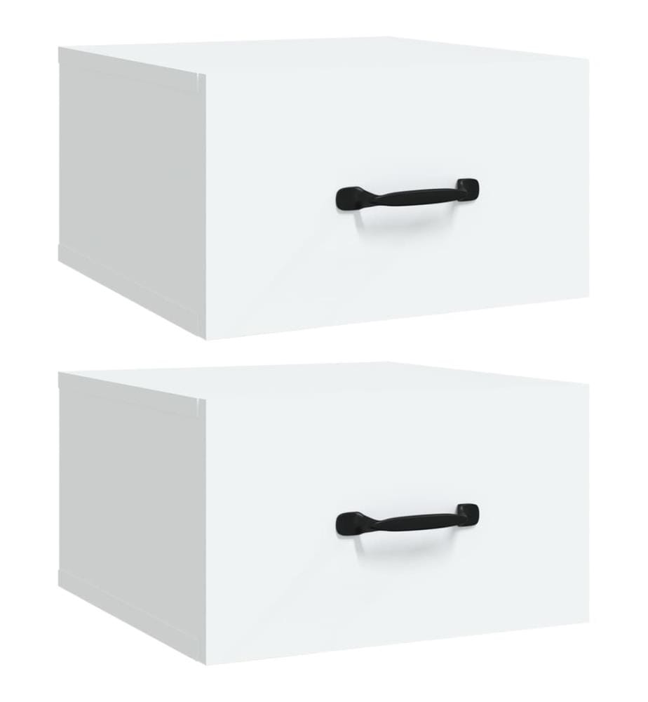 Tables de chevet murales 2 pcs blanc 35x35x20 cm