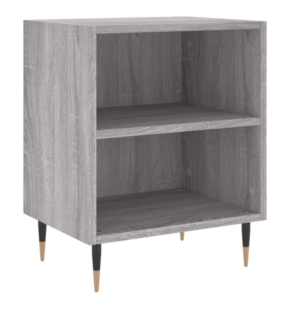 Table de chevet sonoma gris 40x30x50 cm bois d'ingénierie