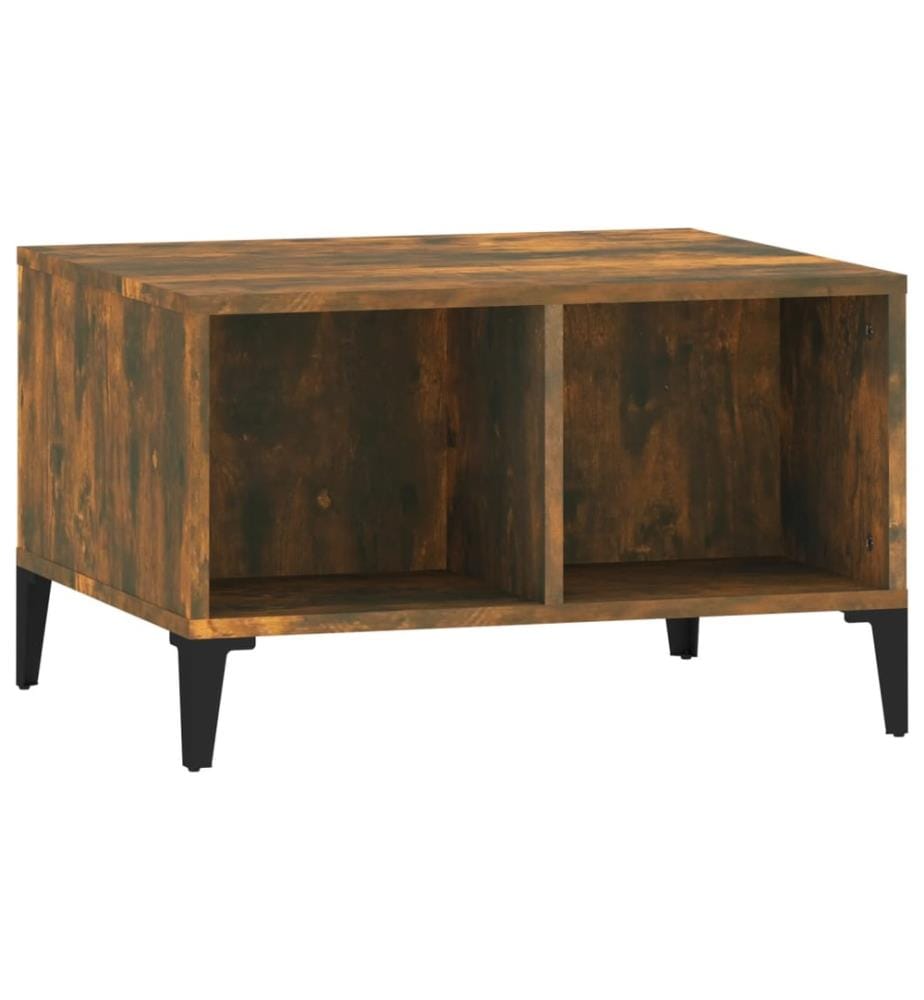 Table basse Chêne fumé 60x50x36,5 cm Bois d'ingénierie