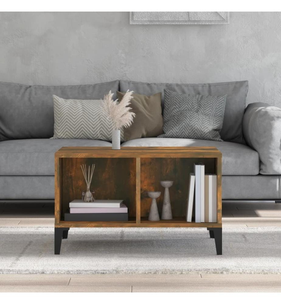 Table basse Chêne fumé 60x50x36,5 cm Bois d'ingénierie