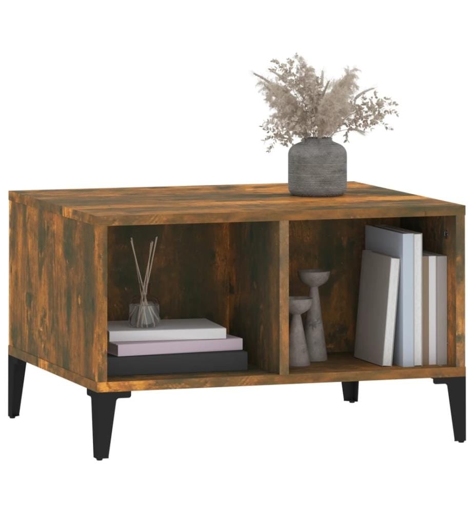 Table basse Chêne fumé 60x50x36,5 cm Bois d'ingénierie