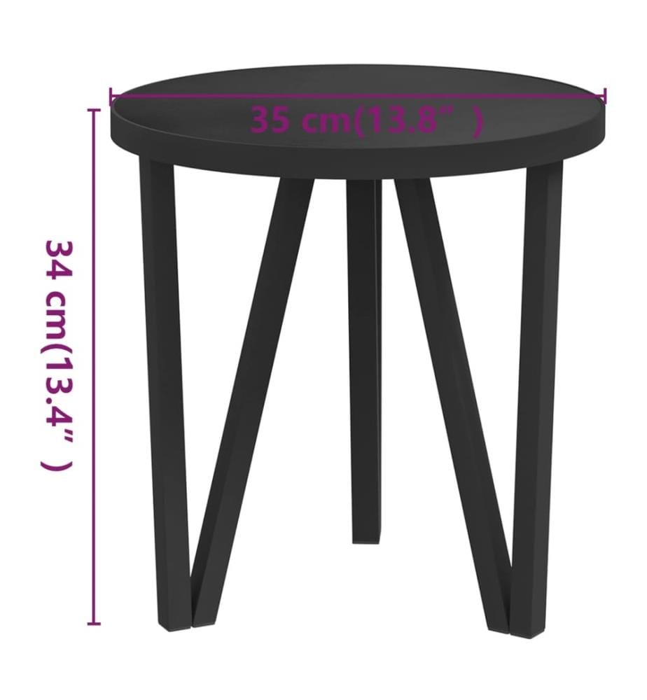 Beistelltisch Schwarz Ø35 cm MDF
