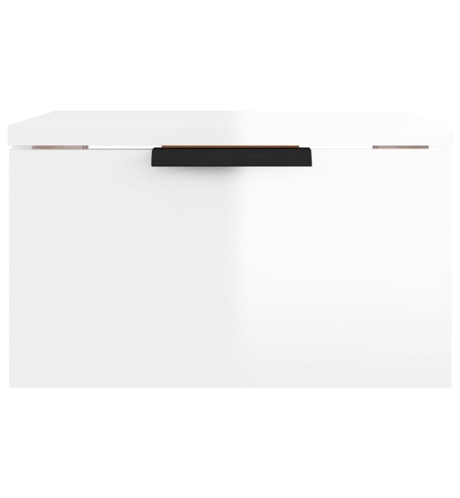 Tables de chevet murales 2 pcs blanc brillant 34x30x20 cm