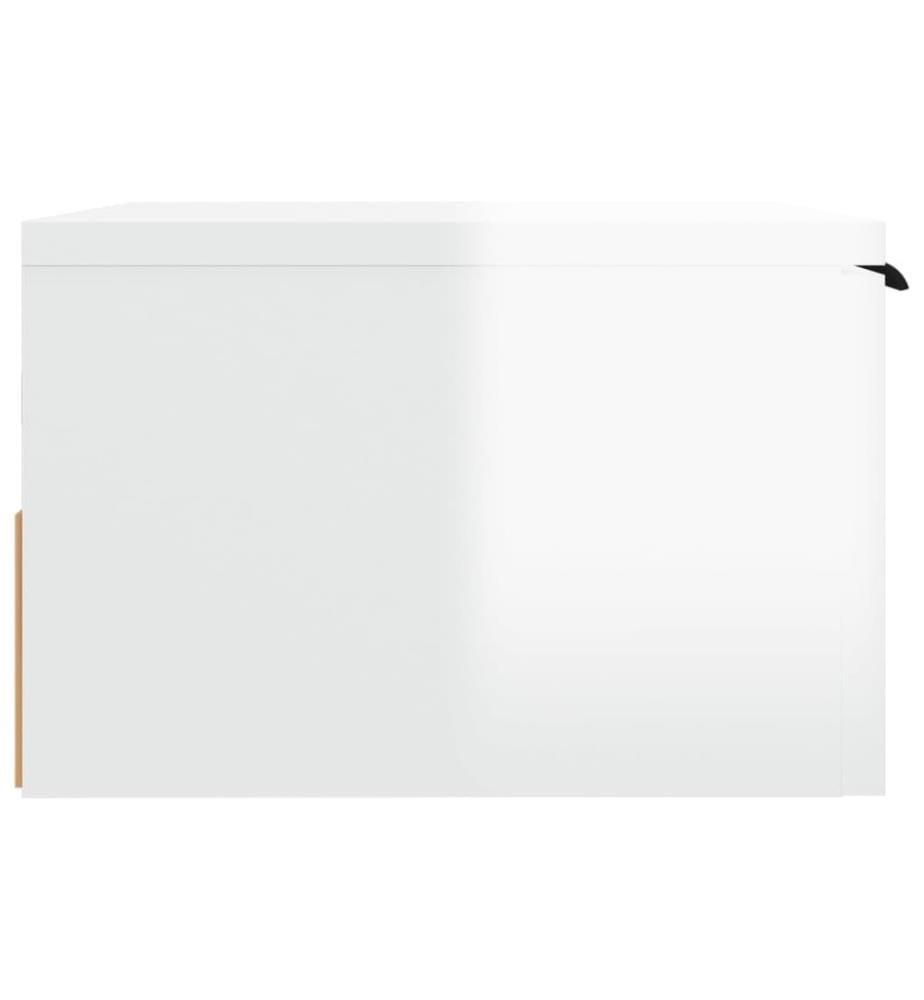 Tables de chevet murales 2 pcs blanc brillant 34x30x20 cm