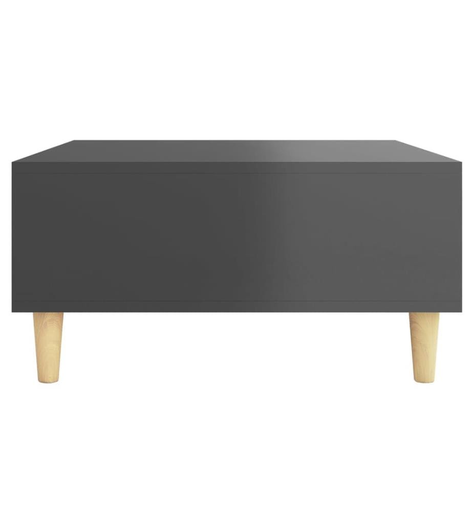 Table basse gris brillant 60x60x30 cm bois d'ingénierie