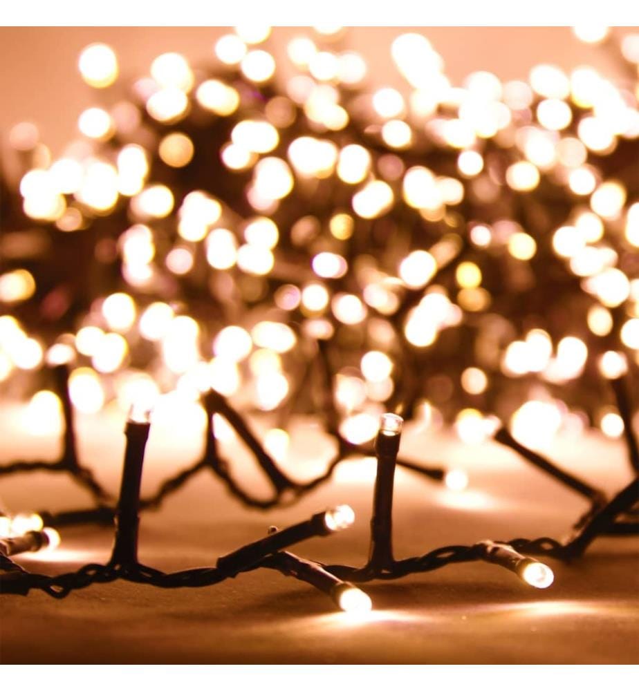 Guirlande à LED compacte avec 400 LED Blanc chaud 13 m PVC