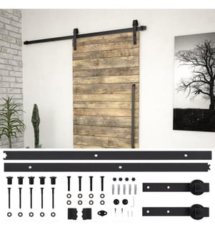 Schiebetürbeschlag-Set SKIEN 183 cm Stahl Schwarz