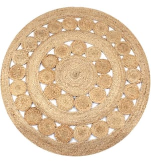 Teppich Flechtmuster Jute 120 cm Rund