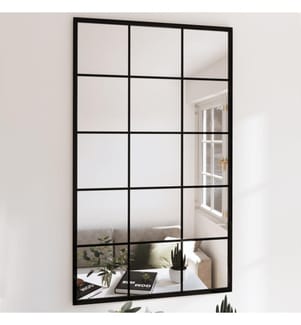 Wandspiegel Schwarz 100x60 cm Metall