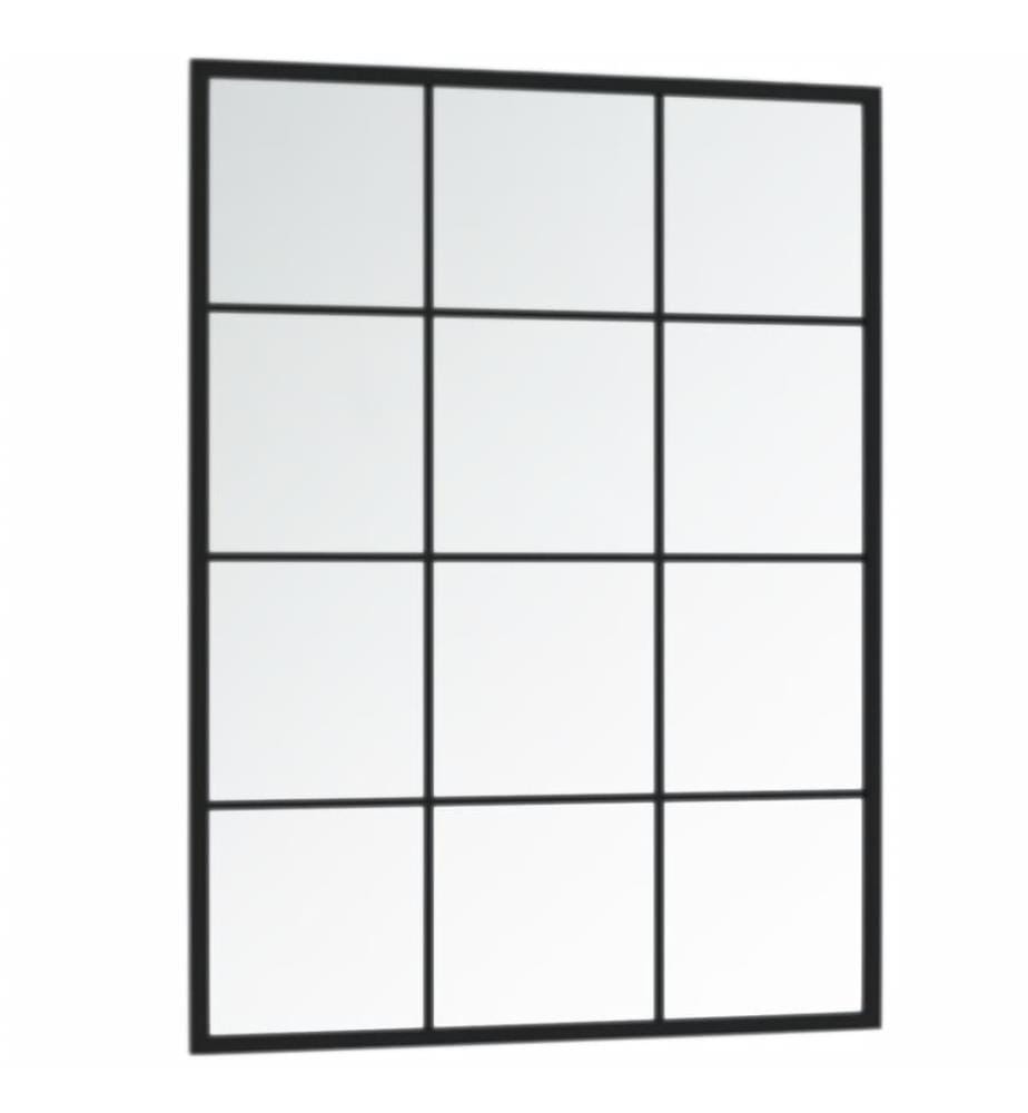 Miroir mural noir 80x60 cm métal