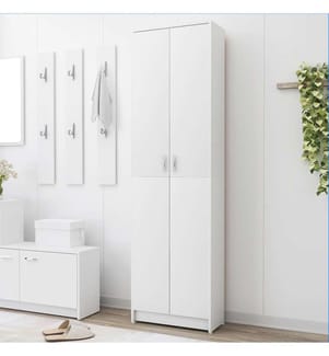 Garderobenschrank Weiss 55x25x189 cm Holzwerkstoff