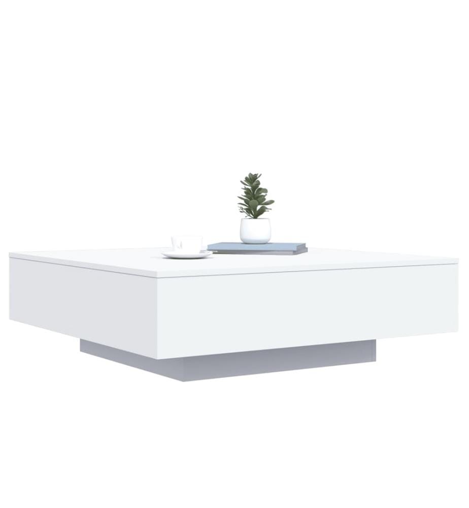 Table basse blanc 100x100x31 cm bois d'ingénierie