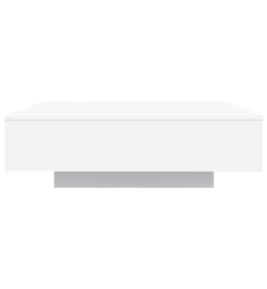 Table basse blanc 100x100x31 cm bois d'ingénierie