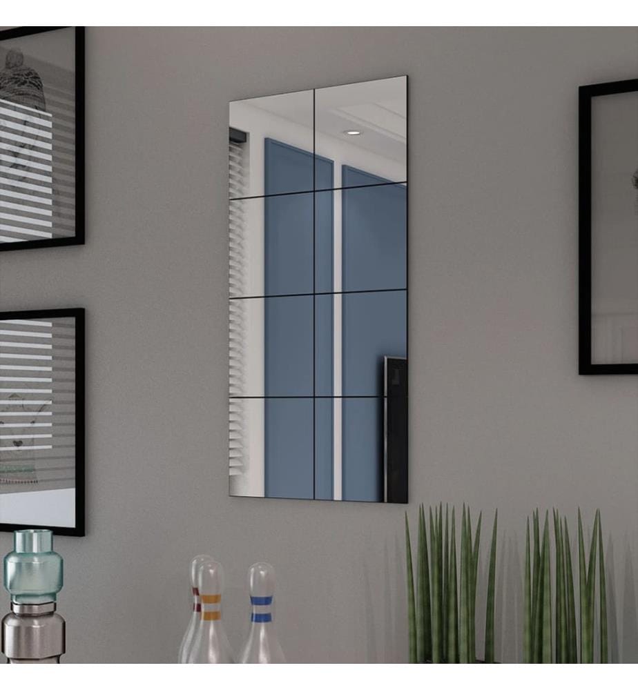 Carreaux de miroir sans cadre 8 pcs 20,5 cm