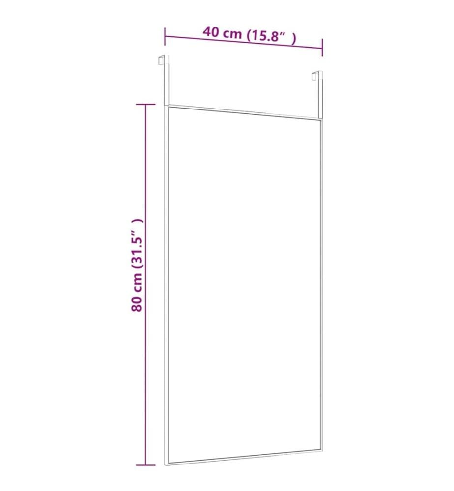 Miroir de porte Noir 40x80 cm Verre et aluminium
