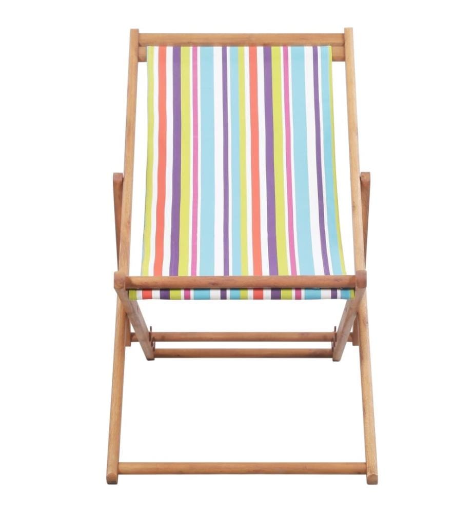 Strandstuhl Klappbar Stoff und Massivholz Mehrfarbig