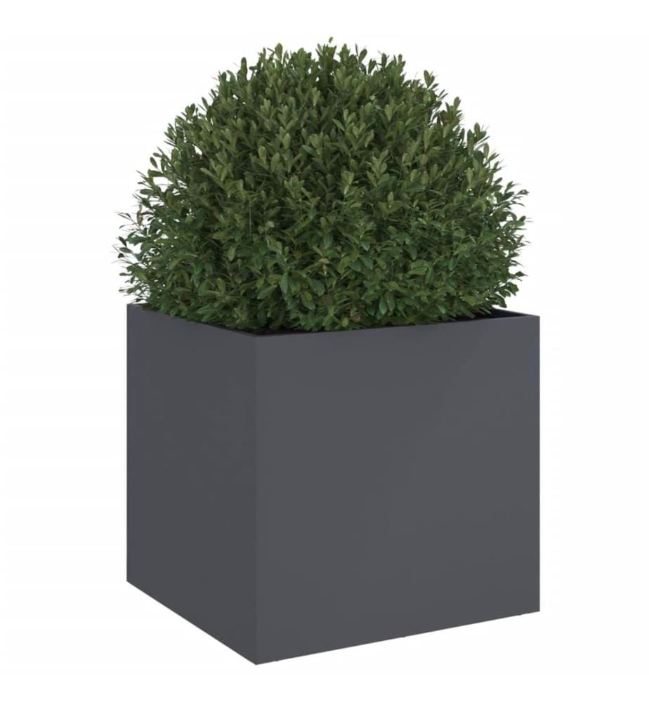 Pflanzkübel Anthrazit 49x47x46 cm Stahl