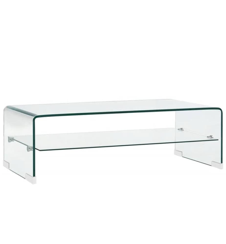 Table basse Clair 98x45x31 cm Verre trempé