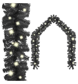 Weihnachtsgirlande mit LED 10 m Schwarz