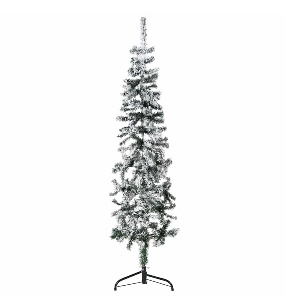 Künstlicher Halb-Weihnachtsbaum mit Schnee Schlank 150 cm