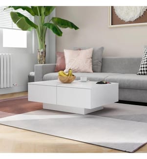 Couchtisch Weiss 90x60x31 cm Holzwerkstoff