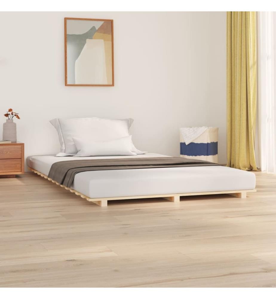 Cadre de lit sans matelas 140x200 cm bois massif de pin